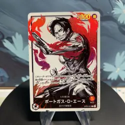 One Piece Portgas D. Ace OP03-001 Japanese L Alt Art NM - Image 1