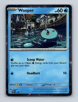Wooper 155 Pokemon Scarlet & Violet Black Star Promo Cosmos Holo Card NM+ - Image 1