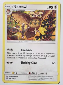Noctowl 166/236 PL - B1G1F Unified Minds Pokemon Card - Tomokazu Komiya Art - Image 1