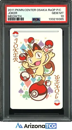 Pokemon 2011 Meowth Joker Pokemon Center Osaka ReOP Playing Card GEM MINT PSA 10 - Image 1
