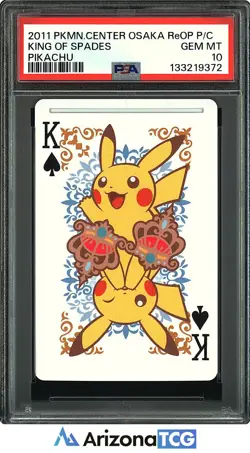 Pokemon 11 Pikachu King Of Spades Pokemon Center Osaka ReOP Playing Card PSA 10 - Image 1