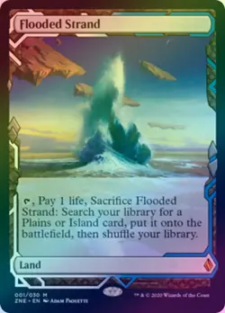 MTG Flooded Strand Foil Zendikar Rising Expeditions NM Condition - Image 1