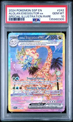 2024 POKEMON SSP EN-SURGING SPARKS #242 ALOLAN EXEGGUTOR EX PSA 10 - Image 1