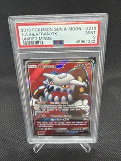 2019 Pokemon Heatran GX PSA 9 Unified Minds #216 Sun Moon - Image 1