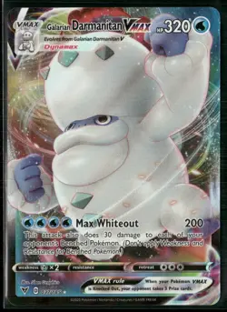 2020 Pokemon TCG Galarian Darmanitan VMAX 037/185 Vivid Voltage Ultra Rare - Image 1