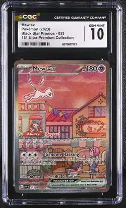 POKEMON CGC 10 GEM MINT Mew ex 053 SVP053 Black Star Promo *7023 - Image 1