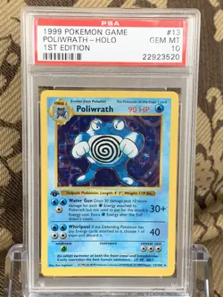 Pokemon PSA 10 Poliwrath Holo Base Set First Edition - Image 1