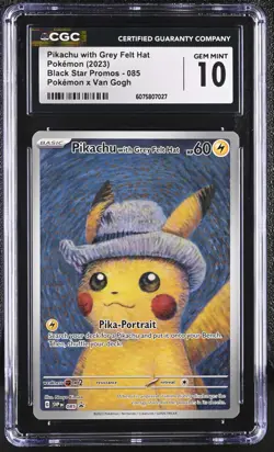 POKEMON CGC 10 2023 Pikachu with Grey Felt Hat SVP 085 Promo Van Gogh *7027 - Image 1