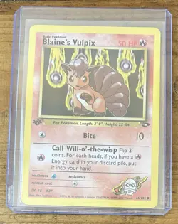 Pokemon TCG Blaine’s Vulpix #66/132 Non Holo 1st Edition Vintage 1999-2000 - Image 1