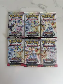 Lot of 6 Pokemon TCG Scarlet Violet Prismatic Evolutions Booster Packs - SEALED - Image 1