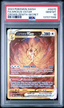 Pokemon 2023 Arceus VSTAR GG70 Crown Zenith Secret Rare Holo PSA 10 - Image 3