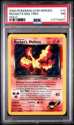 PSA 7 - 2000 Pokemon Gym Challenge ROCKET'S MOLTRES Holo #12 (0207) - Image 1