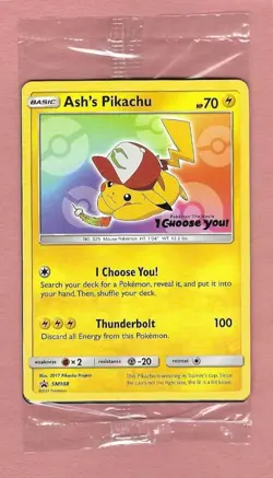 NEW SEALED 2017 Pokemon Ash's Pikachu I Choose You Movie Promo SM108 - Image 1