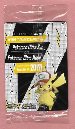 NEW SEALED 2017 Pokemon Ash's Pikachu I Choose You Movie Promo SM108 - Image 2