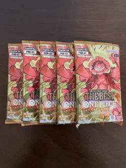 One Piece The Best PRB-01 Five 5 Premium Booster Packs Lot English - Image 1