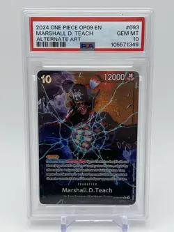 2024 One Piece OP09 Marshall D Teach Black Beard SR Alternate Alt Art PSA 10 - Image 1