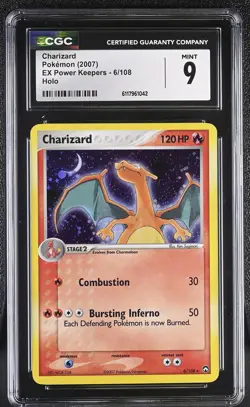 CGC 9 Charizard 2007 EX Power Keepers 6/108 Holo Pokemon Card - Image 1