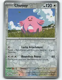 Chansey #133/167 Reverse Holo Pokemon Card SV06: Twilight Masquerade - Image 1