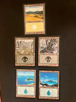 Portal Second Age [2 Swamp/2 Islands/1 Plains] Magic MTG Cards LP - Image 1