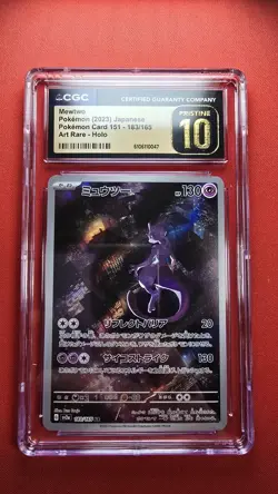 ✨✨ CGC 10 Pristine Mewtwo 183/165 AR Art Rare 151 sv2a Pokemon Card - Image 1