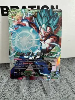 Going All In SSB Vegito BT3-055 Leader Foil Dragon Ball Super Card Game LP - Image 1