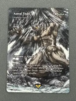 Primeval Titan Astral Titan MTG Final Fantasy Hand Painted Altered Art Tentz - Image 1