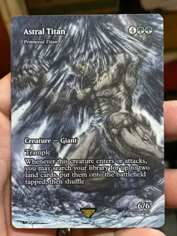 Primeval Titan Astral Titan MTG Final Fantasy Hand Painted Altered Art Tentz - Image 2