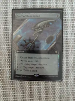 1x Staff Of Domination FOIL EXTENDED NM - CMR Commander Legends Magic EDH x1 - Image 1