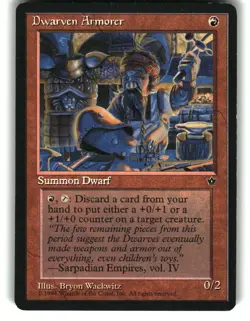 Magic The Gathering - Fallen Empires Dwarven Armorer Rare 1994 - Image 1
