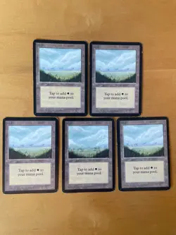 5 MTG Alpha Edition Plains - 1993 Vintage Magic the Gathering - Image 2