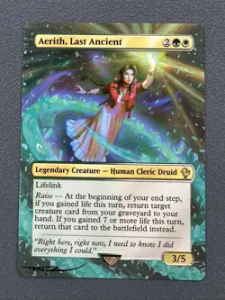 Aerith, Last Ancient MTG Final Fantasy Commander Hand Painted Altered Art Tentz - Image 1