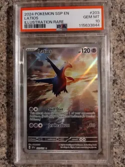 2024 Pokemon SURGING SPARKS ILLUSTRATION RARE #203 LATIOS PSA 10 - Image 1
