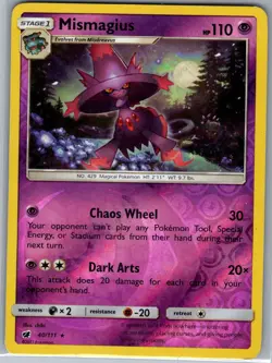 Mismagius 40/111 Reverse Holo - SM - Crimson Invasion - Pokemon Card - LP - Image 1