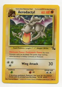 Pokemon: Fossil *Foil* Aerodactyl (1/62) Unlimited Holo Rare - Image 1