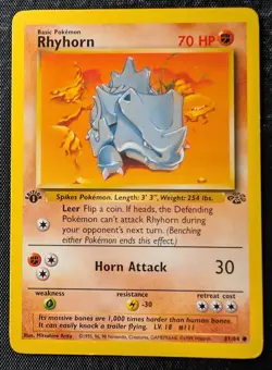 Rhyhorn - 1st Edition - 61/64 Jungle - LP - Pokemon TCG - Image 3
