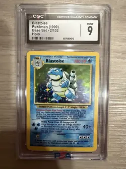 1999 Pokemon Blastoise CGC 9 Mint Holo #2 Base Set - Image 1