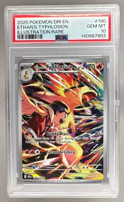 140987903 Ethan's Typhlosion 2025 Pokemon Destined Rivals #190 PSA 10 - Image 1