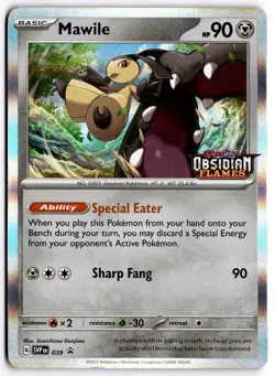 Pokemon TCG Mawile (Prerelease) 039 SV: Obsidian Flames Stamp Black Star Promo - Image 1