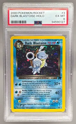 94590127 Dark Blastoise 2000 Pokemon Team Rocket #3 Holo PSA 6 - Image 1