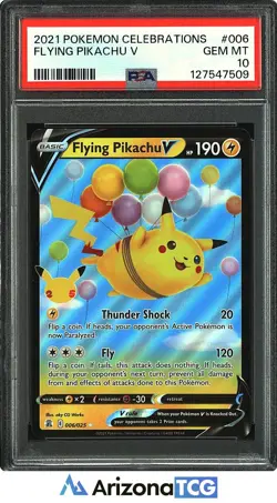 Pokemon 2021 Flying Pikachu V 006/025 Celebrations GEM MINT PSA 10 - Image 1