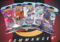 Chilling Reign Sleeved Pokemon Tcg Booster Packs - Complete Full Art Set - Image 1