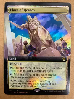 MTG 1x FOIL EXTENDED ART Plaza of Heroes 421 Dominaria United Magic Card x1 NM - Image 1