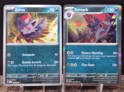 Zorua 031/064 Zoroark 032/064 Shrouded Fable Reverse Holo & Holo Pokemon Cards - Image 1