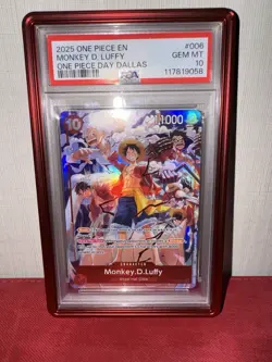 One Piece Day Dallas 2025 Monkey D. Luffy Promo Card ST10-006 English Psa 10 - Image 1
