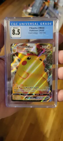 2020 Pokemon Card Vivid Voltage Pikachu VMax Full Art 44/185 CGC 9 Mint Subgrade - Image 1