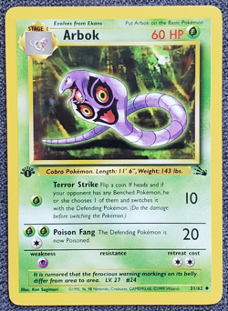 1st Edition Arbok - Fossil - #31/62 - Vintage Pokemon Card 1999 WOTC - Image 1