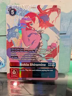 Digimon Card Game Nokia Shiramine BT22-084 Alternative Art SP SR Cyber Eden - Image 1