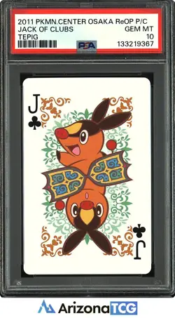 Pokemon 2011 Tepig Jack Of Clubs Pokemon Center Osaka ReOP Playing Card PSA 10 - Image 1