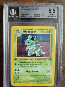 1999 Jungle 1st Edition 7 Nidoqueen Holo R BGS 8.5 Graded Pokemon Cards - Image 2