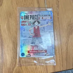 Bandai Namco One Piece CCG Monkey.D.Luffy US Voyage Promo Holo Card P-055 - Image 1